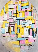 Piet Mondrian Composition with Oval in Color Planes II oil painting